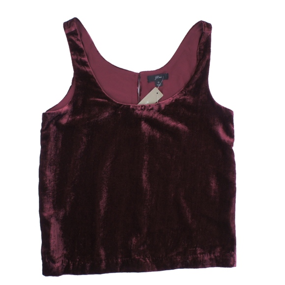 J. Crew Tops - New JCREW Burgundy Velvet Tank Top